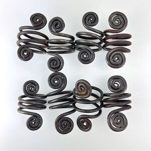 Vintage Metal Spiral Napkin Rings - Set of 8